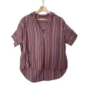 Madewell courier rainbow striped collar shirt